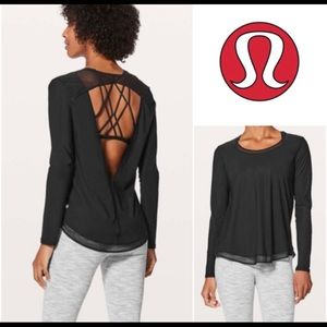 Lululemon Mix and Mesh Long Sleeve Black Size 6